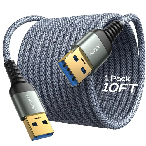Vista 18 de AINOPE Cable USB a USB, cable USB 3.0 A a A macho a macho [nunca se rompe], cable tipo A de doble extremo compatible con cajas de disco duro, KVM