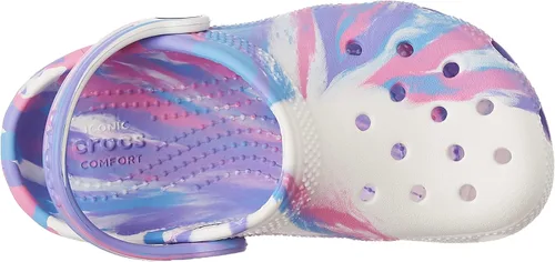 Vista 10 de Zuecos Crocs clásicos con diseño de teñido anudado marmoleado (para niños)