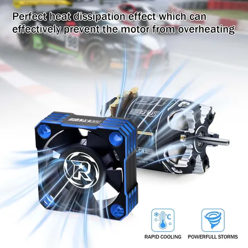 Vista 4 de Paquete de 2 ventiladores de refrigeración de motor de 1.181 in, ventilador de enfriamiento ESC de 28000 RPM, disipador de calor RC para 1/8 1/10