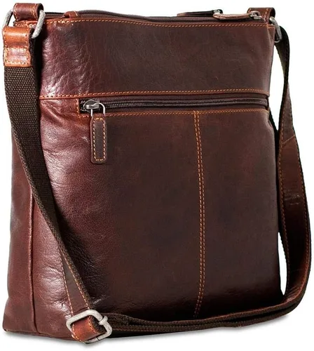 Vista 5 de Voyager - Bolso cruzado con cremallera #7832, Marrón, Voyager 7832