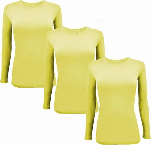 Vista 78 de Natural Uniforms Camiseta Under Scrub para mujer, cuello redondo, manga larga, paquete de 3, paquete múltiple de 3