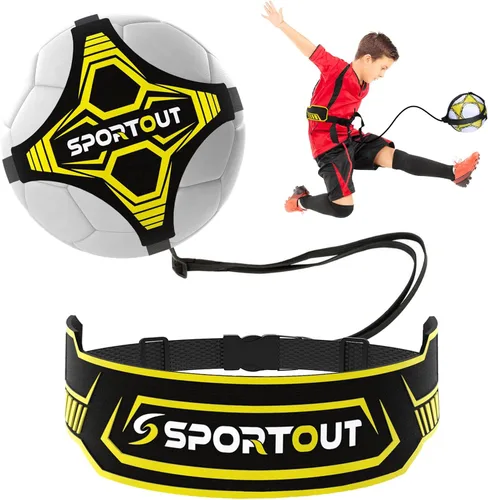Vista 5 de Sportout Equipo de entrenamiento de voleibol/fútbol, entrenador individual, cinturón ajustable para niños y adultos
