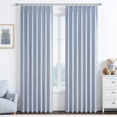 Vista 35 de Cortinas y Drapeados Modernos con Pliegues Pellizco Rosa Bebé de 84 Pulgadas de Largo, Juego de 2 Paneles para Sala de Estar, Cortina de Ventana