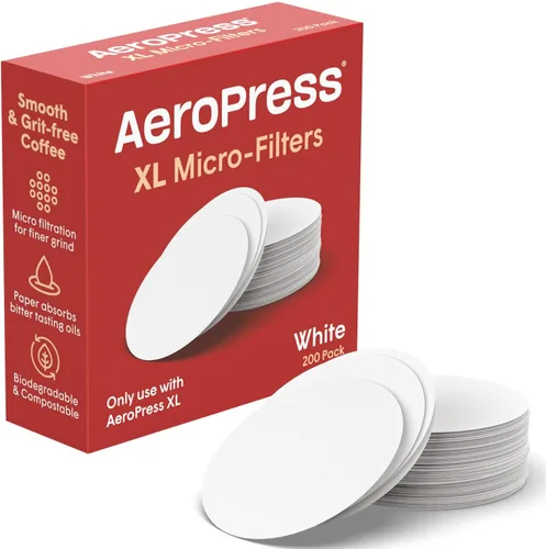 Vista 10 de AeroPress Microfiltros de papel blanco XL para cafetera, filtros de café compostables hechos de papel blanco, sin cloro, se adapta a cafeteras