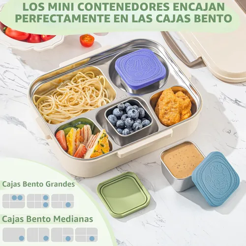 Vista 4 de Contenedores de aperitivos de 6 onzas con tapas para niños, paquete de 6