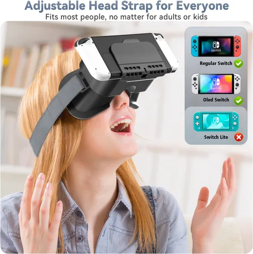 Vista 3 de Auriculares Switch VR diseñados para Switch & Switch OLED, auriculares de realidad virtual con lente ajustable de alta definición, gafas Swith VR