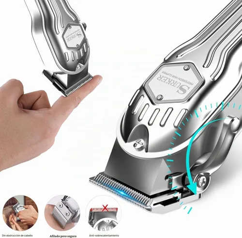 Vista 6 de SURKER Cortadora de pelo para hombre, inalámbrico, kit profesional de corte de pelo para hombres, pantalla LED recargable