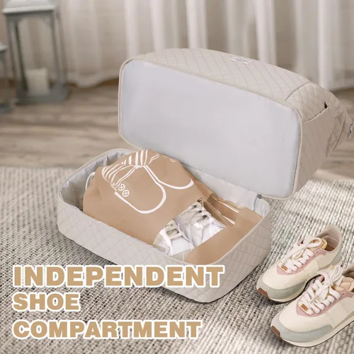 Vista 3 de Bolsos Weekender para mujer, Caqui, Bolsa de viaje