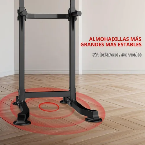Vista 3 de ZENOVA Pull Up Bar Dip Bar Squat Rack Workout Dip Station Height Adjustable Free Standing Chin Up Bar