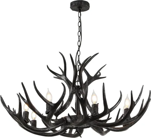 Vista 21 de JONATHAN Y JYL6301A Eldora - Candelabro LED ajustable de resina con asta de 26 pulgadas, 4 luces, glamour, rústico, cabaña, transicional, regulable
