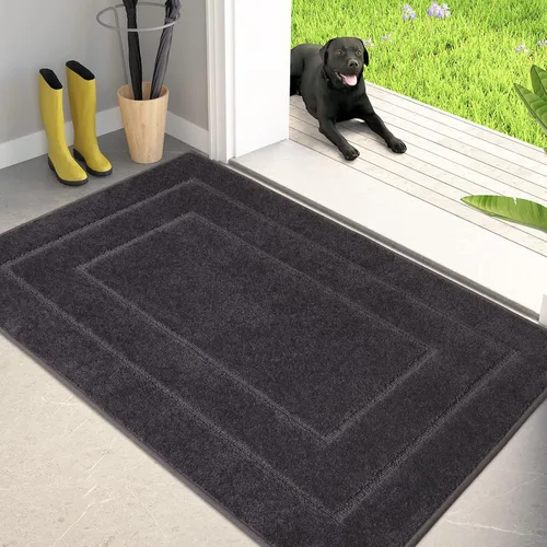 Vista 25 de PURRUGS Tapete para puerta que atrapa la suciedad, 20 x 31.5 pulgadas, antideslizante, lavable a máquina, tapete de entrada para perro, tapete