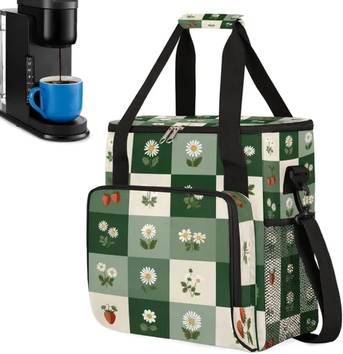Vista 23 de Bolsa para cafetera compatible con K-Mini o K-Mini Plus Coffee Cup Pattern1 Coffees Machine Travel Storage Tote Bag Compatible Portable Single
