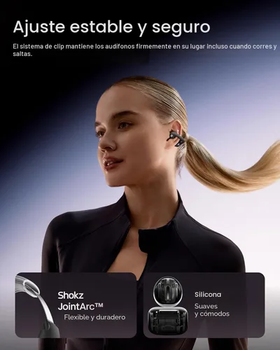 Vista 5 de SHOKZ OpenDots ONE - Auriculares de oído abierto, Auriculares de clip con micrófono - Auriculares inalámbricos Bluetooth con micrófono - Seguros