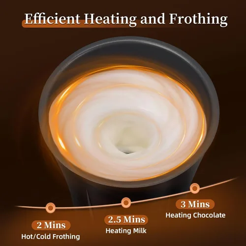 Vista 3 de 4-in-1 Milk Frother, Liksiy Milk Frother and Steamer, Auto Shut-Off Coffee Frother with Hot & Cold Foam, Quiet Design Frother Machine for Latte