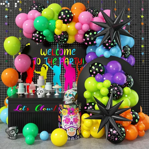 Vista 17 de Kit de arco de globos de baloncesto, kit de guirnalda de globos naranja y negro plateado con globos de estrella en explosión, kit de globos Tema
