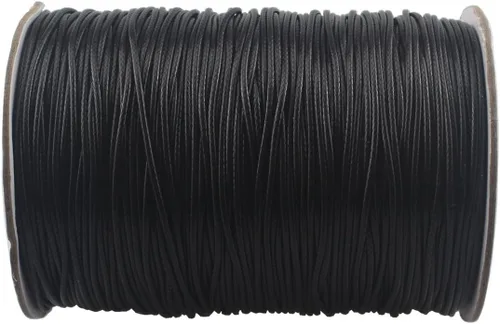 Vista 9 de Cordón de poliéster encerado para hacer joyas, cuerda encerada con carrete para hilo de manualidades (negro, 0.020 in (150 yardas))
