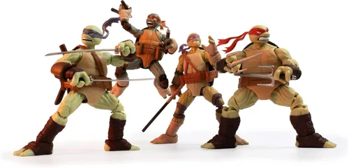 Vista 6 de Tortugas Ninja Adolescentes Mutantes BST AXN v2 IDW Inspirada Donatello Figura de Acción de 5 Pulgadas y Libro de Cómics Edición Limitada IDW