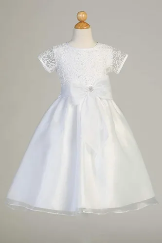 Vista 4 de SWEA Pea Lilli - Vestidos de Primera Comunión con manga corta para niñas de 6 a 12 años y vestido de muñeca