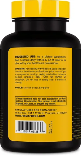 Vista 3 de Primaforce KSM-66 Extracto de raíz de Ashwagandha (600 mg) 60 cápsulas vegetarianas - 5% Withanólidos con BioPerine