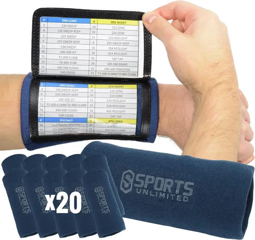 Vista 28 de Sports Unlimited Banda Instructora Triple para Adultos, Muñequeras de Fútbol para Jugadas, Muñequeras de Béisbol, Bandas de Brazo QB