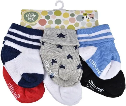 Vista 3 de Little Me Paquete de 6 calcetines para bebé niño