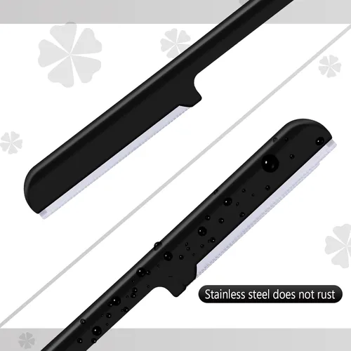 Vista 3 de 10 piezas de maquinilla de afeitar de cejas para mujer, afeitadora facial, moldeador de cejas, herramienta de modelado con cubierta (negro)