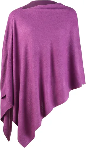 Vista 100 de Fomolom Ponchos para mujer, versátil, ligero, tejido sólido, chal envolvente, bufanda, accesorios para mujer