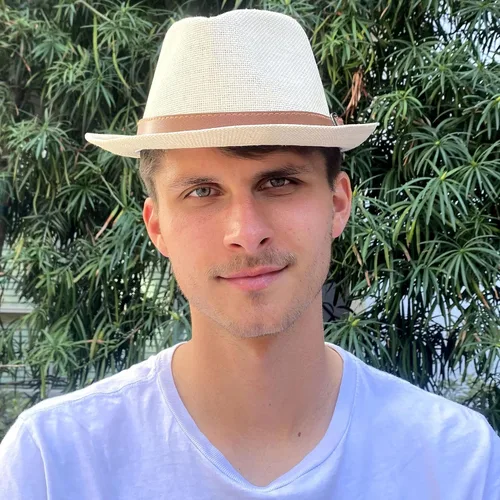 Vista 5 de Simplicity Sombrero de paja Trilby Fedora estilo Panamá con cinturón de cuero