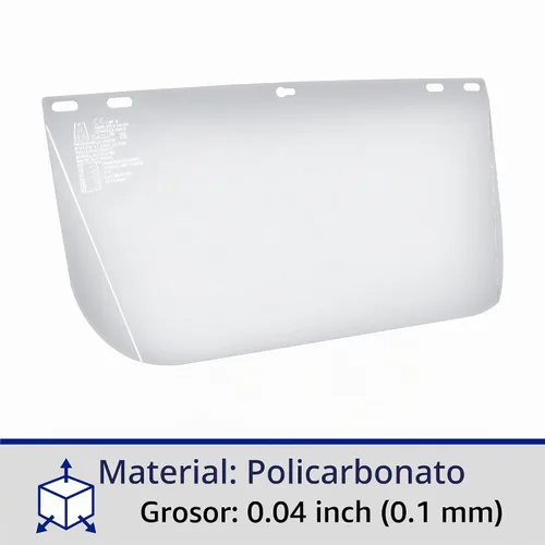 Vista 3 de Blue Eagle Viseras de repuesto para protector facial (FC48N) Transparente Sin bordes Policarbonato de grado de extrusión de alto impacto 3