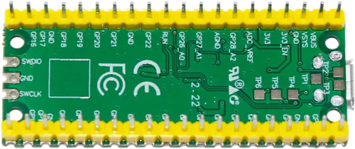 Vista 5 de 2 piezas de placa microcontrolador Raspberry Pi Pico con encabezados Interfaces digitales flexibles Basado en chip RP2040 Procesador ARM