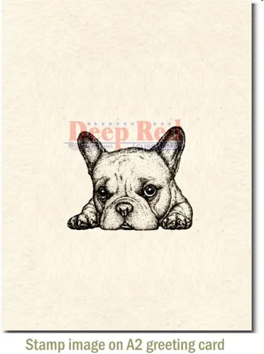 Vista 3 de Deep Red Stamps Sello de goma para bulldog francés, 2.1 x 1.75 pulgadas