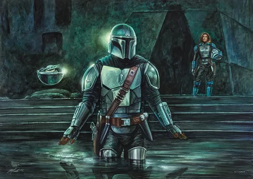 Vista 40 de MIGHTYPRINT Arte de pared de Star Wars The Mandalorian de 24 x 17 pulgadas