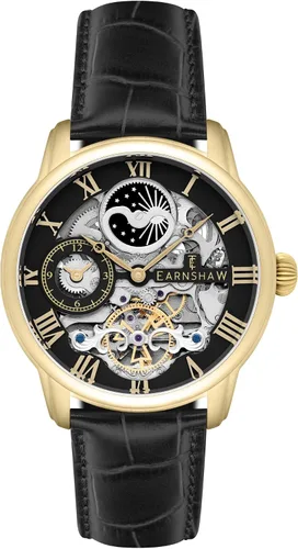Vista 13 de Thomas Earnshaw Reloj automático de esqueleto de doble tiempo para hombre de 1.732 in con pulsera de acero inoxidable sólido ES-8006