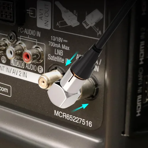 Vista 4 de Bingfu Varón de ángulo recto PAL a conector coaxial hembra PAL RF enchufe para cables de antena de TV, cables coaxiales de satélite