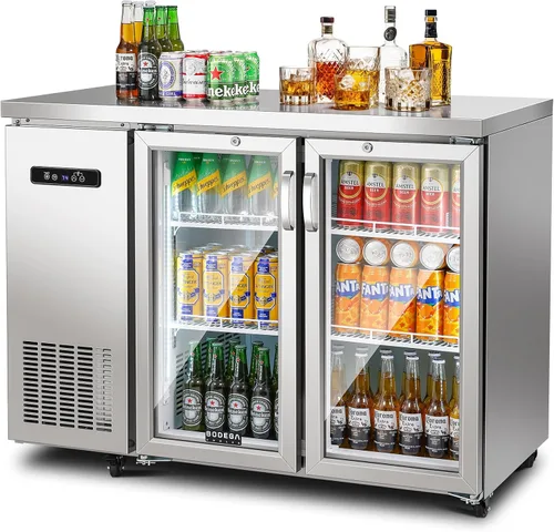 Vista 11 de BODEGA BODEGACOOLER Enfriador de barra trasera, refrigerador comercial de bebidas de 7.7 pies cúbicos con 2 puertas corredizas de vidrio