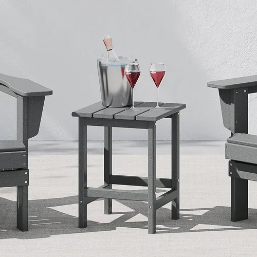 Vista 12 de WestinTrends Malibu - Mesa auxiliar cuadrada para exterior para silla Adirondack, teca