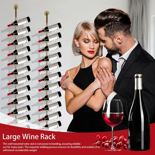 Vista 5 de Storage Wall Rack for 12 Wine Bottles 3/6 Pack Detachable