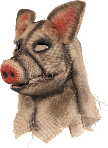 Vista 4 de elope Máscara de movimiento de boca, espantapájaros de cerdo, Marrón