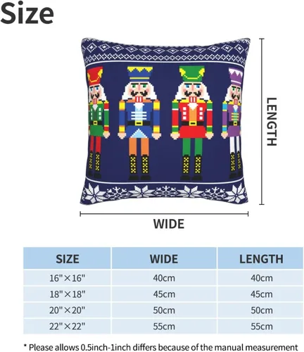 Vista 2 de Fiokroo Cascanueces - Juego de 2 fundas de almohada cuadradas para sofá, dormitorio, sala de estar, automóvil