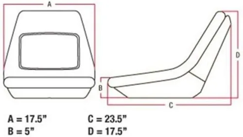 Vista 5 de AM107759 - Asiento compacto negro para tractores John Deere, compatible con JD 655 755 756 855 856 955