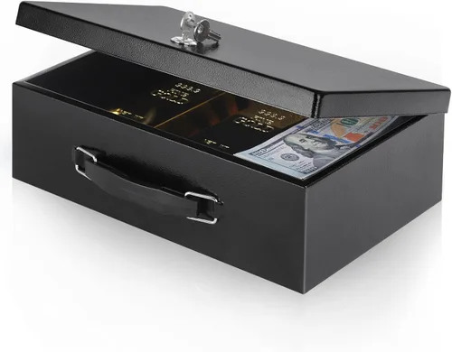 Vista 13 de xydled Caja Fuerte Resistente al Fuego Caja Fuerte con Cerradura de Llave para Almacenamiento de Seguridad en Casa y Oficina de Objetos de Valor