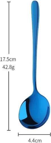 Vista 2 de Juego de 4 cucharas redondas de acero inoxidable, 6.88 pulgadas, pesadas, 4