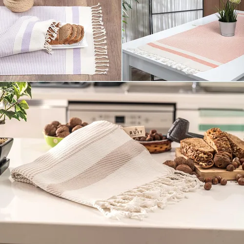 Vista 6 de Ruvy Home Basics - Juego de 2 toallas de mano turcas para baño, 18 x 40 pulgadas, algodón y baño decorativo, toallas de cocina, paños de cocina, té