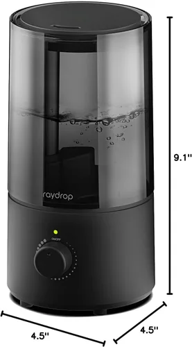 Vista 8 de raydrop - Humidificadores para dormitorio, raydrop - Humidificadores de vapor frío para bebés, humidificador ultrasónico silencioso de 1,0 L, ahorra