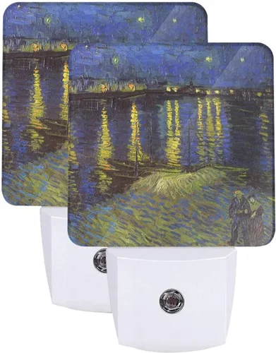Vista 8 de Futterya Luz nocturna LED personalizada enchufable, juego personalizado de 2 lámparas de decoración con sensor automático del atardecer al amanecer