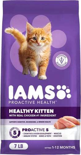 Vista 12 de IAMS Proactive Health Healthy Kitten Dry Cat Food, Chicken, 3.5 lb Recomendados por veterinarios, DHA Omega-3 y taurina apoyan el cerebro