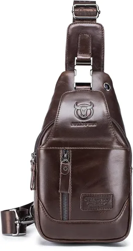 Vista 87 de LUKZIJAES Bolso bandolera de cuero genuino para hombre