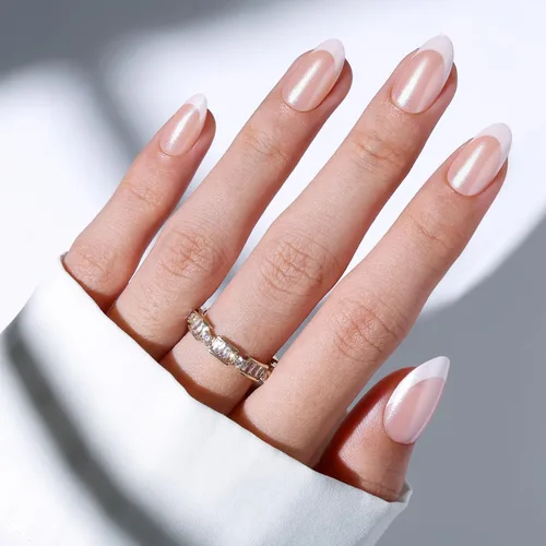 Vista 21 de Modelones Uñas postizas a presión color rosa almendra, uñas postizas cortas de primavera, kit de uñas reutilizables con pegamento de uñas, mini lima