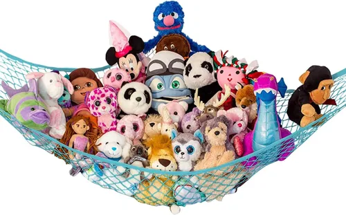 Vista 21 de Hamaca para animales de peluche, grande, almacenamiento de animales de peluche en esquina y red de peluche, hamaca de juguete para animales