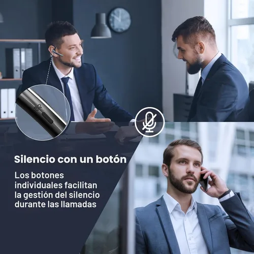 Vista 5 de Ngsod Auriculares Bluetooth, auricular inalámbrico con micrófono de cancelación de ruido mejorado, funda de carga de 500 mAh compatible con tiempo